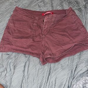 Women’s denim burgundy shorts!